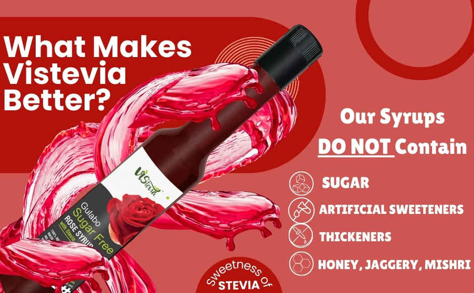 Vistevia Gulabo Sugar Free Rose Syrup