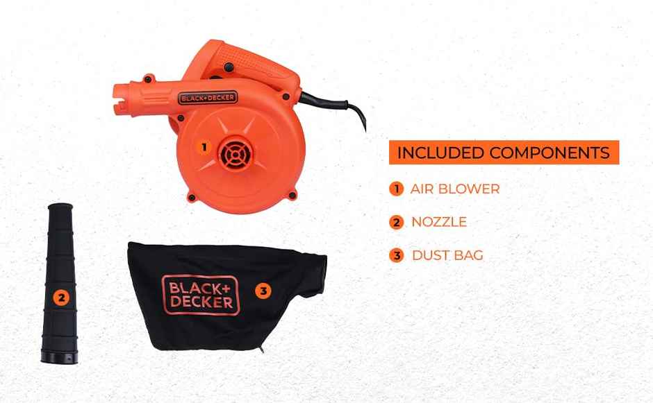 BLACK+DECKER BDB530-IN 530 W 16000 RPM Corded 2-in-1 Single Speed Air Blower & Vacuum Cleaner