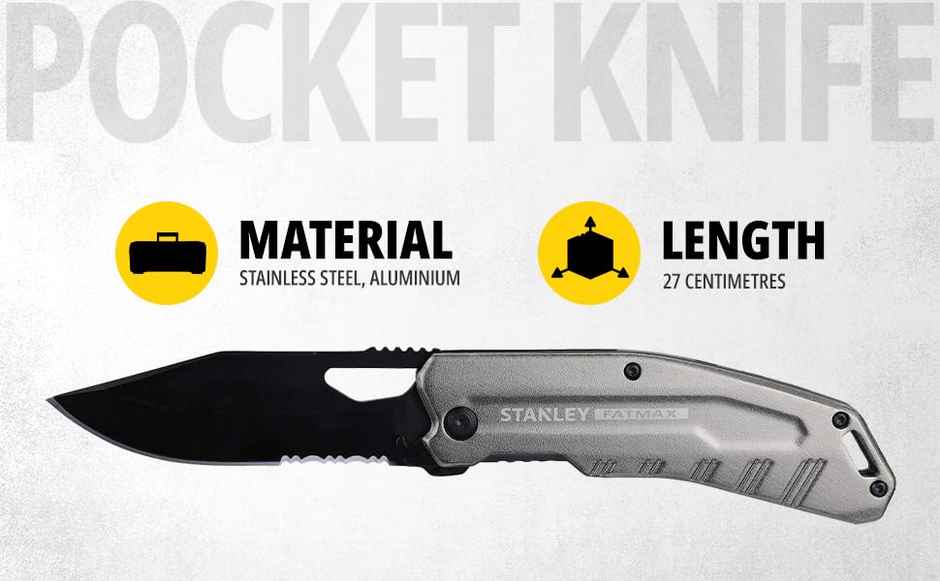 STANLEY FATMAX FMHT0-10312 Pocket Knife for Home & Professional Use, Foldable, Stainless Steel Blade