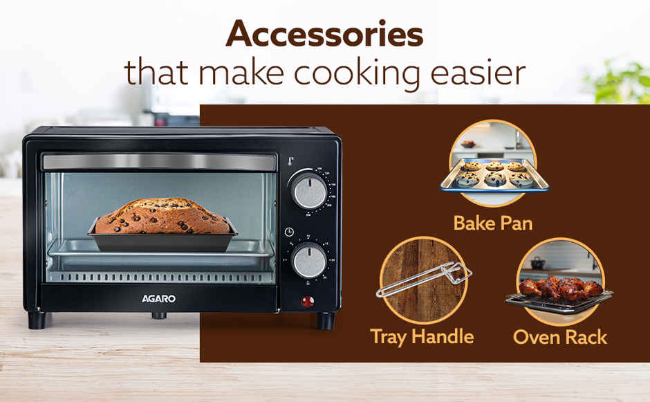 Agaro Marvel 9L Oven Toaster Griller, Cake Baking, Grilling, Toasting, Otg, 800W