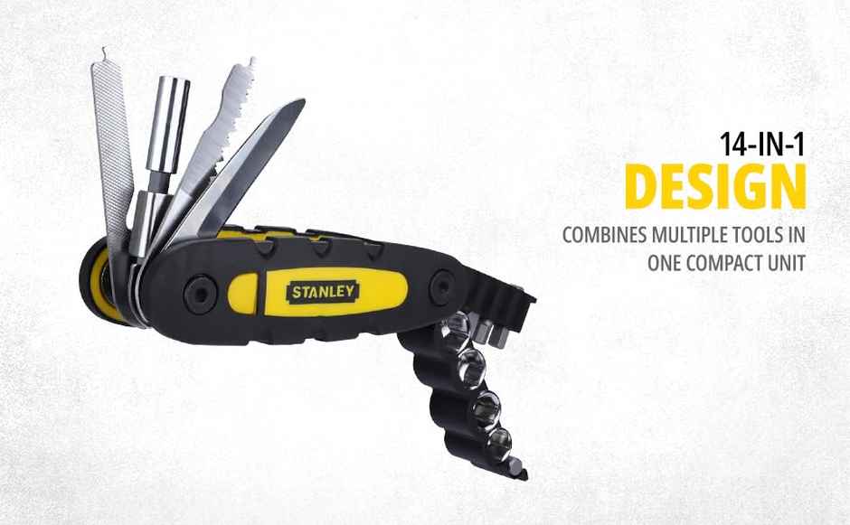 STANLEY Alloy Steel STHT0-70695 Folding and Locking 14-In-1 One-Piece Multipurpose Knife Tool