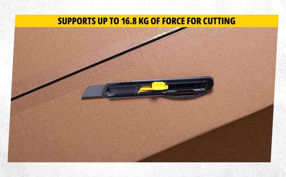 STANLEY STHT10323-800 18mm Plastic Slide Lock Snap-Off Knife for Home & Professional Use, Yellow