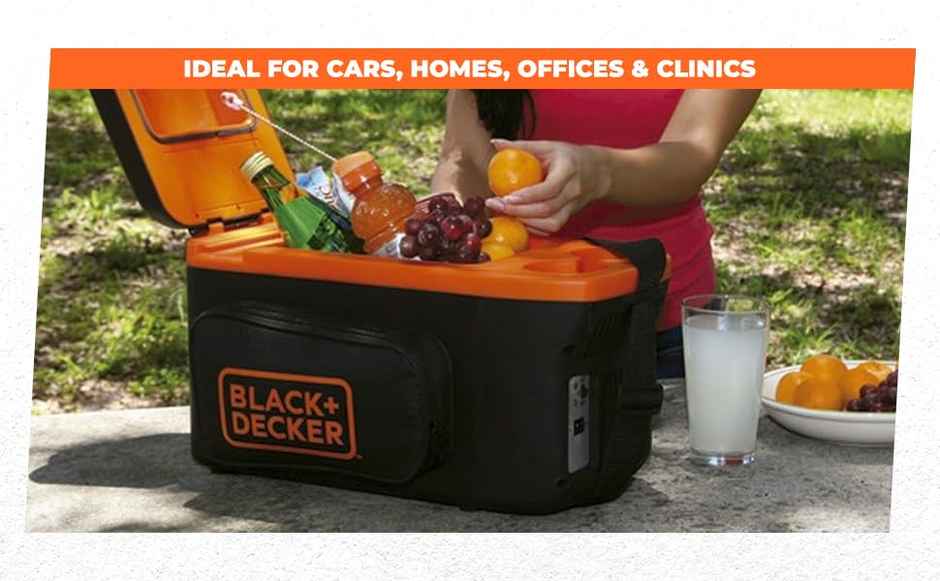 BLACK+DECKER BDC8-LA 12V DC 22V AC Thermoelectric Portable Beverage Cooler & Warmer, 8 Litres,Orange