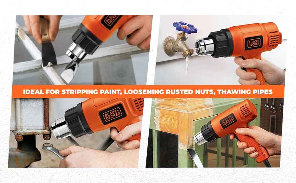 BLACK+DECKER KX1800-B1 230V 1800W Dual Temperature High Speed Corded Heat Gun, Pistol Grip