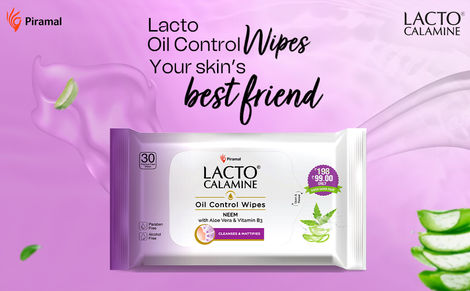 Lacto Calamine Oil Control Wipes With Neem Vitamin B3 | 30 Pulls Per Pacl