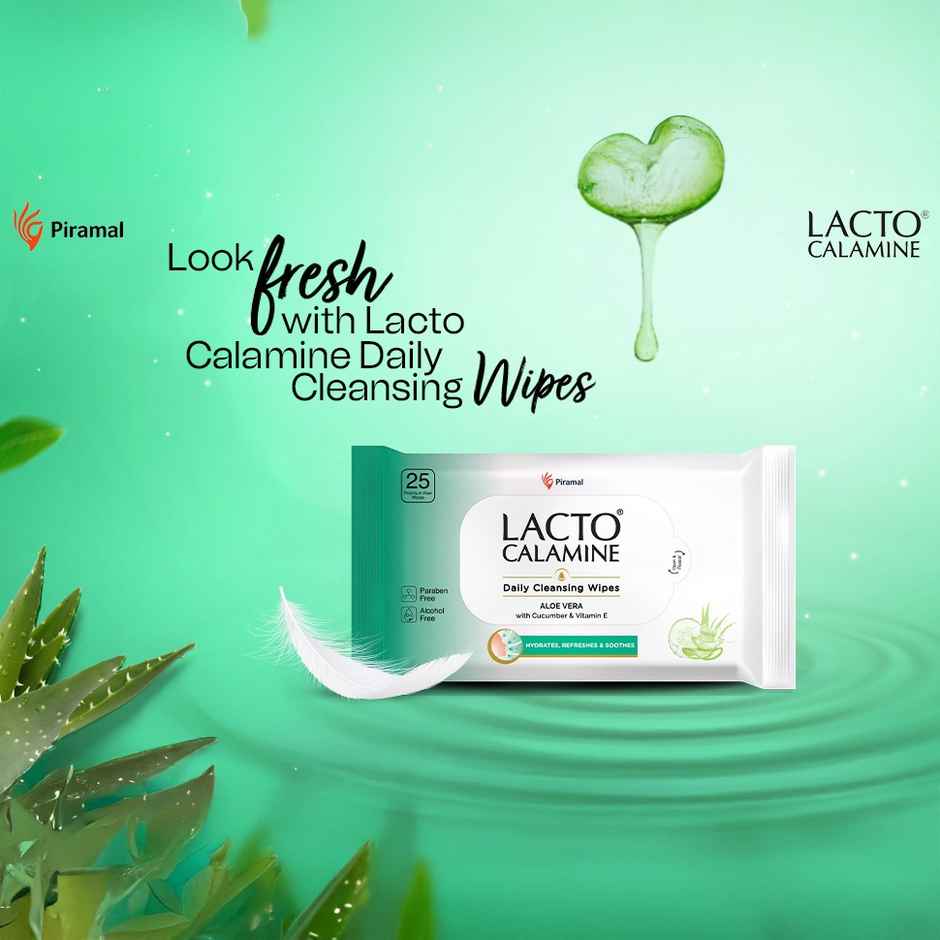 Lacto Calamine Makeup Remover Wipes With Aloe Vera, Cucumber And Vitamin E