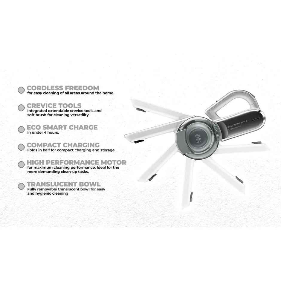 Black+Decker Pv1820Lf - B1 18V 2.0Ah Cordless Vacuum Cleaner With Bowl Capacity 440 ml