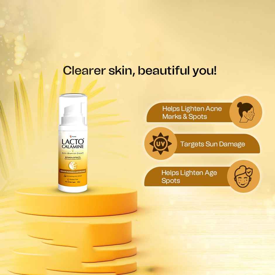 Lacto Calamine Anti Blemish Cream For Pigmentation & Blemish Removal & Brighten Skin Tone