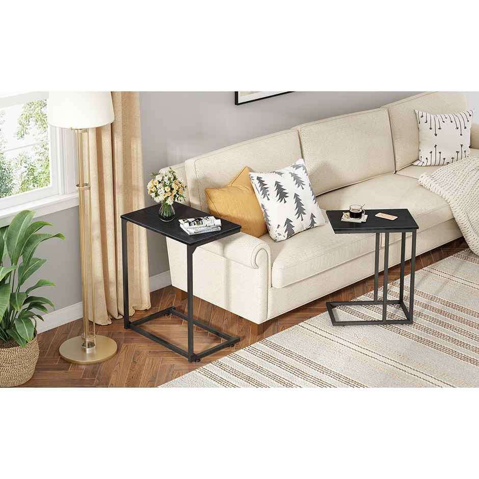 Arlavya Engineered Wood Laptop Table, Ht-26", Width-24", Depth-14", Slides under couch - Black