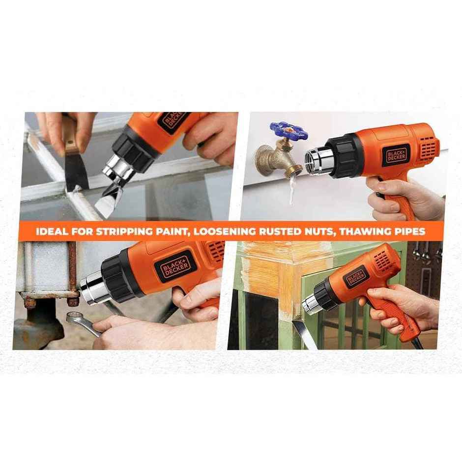 BLACK+DECKER KX1800-B1 230V 1800W Dual Temperature High Speed Corded Heat Gun, Pistol Grip