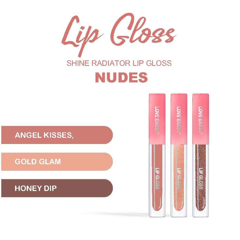 Love Earth Liquid Lip Gloss - Nudes Mini Combo | Lightweight Non Sticky
