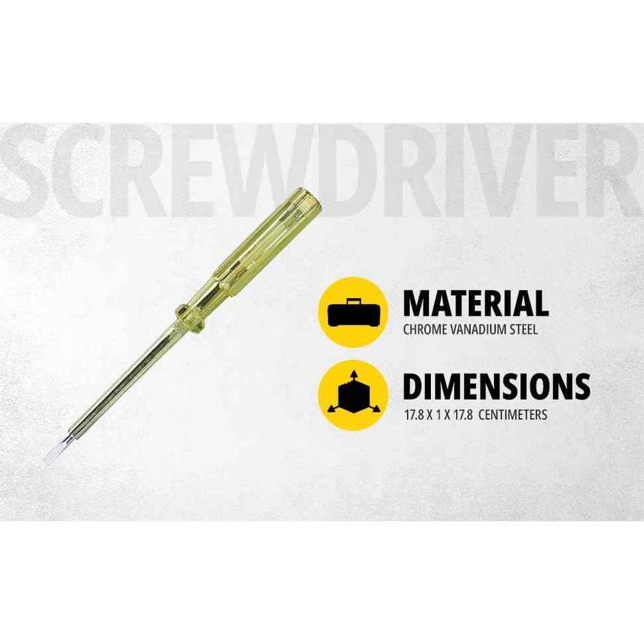 STANLEY 66-120-S Spark Detecting 2-in-1 Screwdriver, 178mm(7.5''), 100-500V AC, 5mm Tip