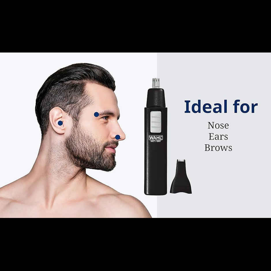 Ear, Nose & Brow Trimmer for Men | Stainless Steel Blade | Black, Silver