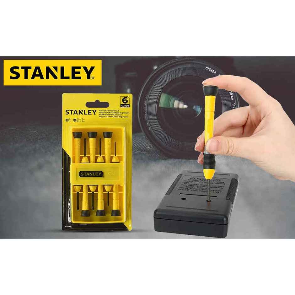 STANLEY 66-052 6-Piece Precision Screwdriver Set, 4 Slotted & 2 Phillips, Ideal For Machines, Cars