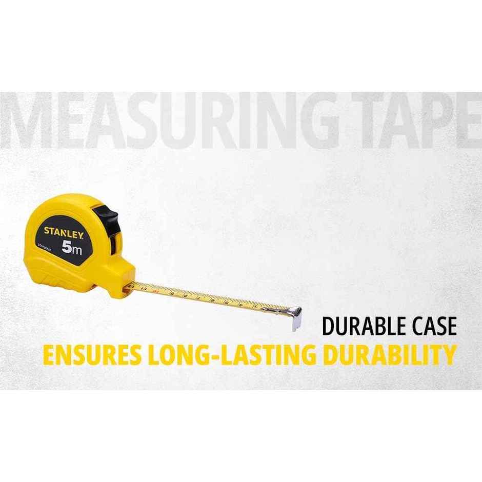 STANLEY STHT36127-812 5m Plastic Short Measuring Tape for Home, DIY, Professional & Industrial Use