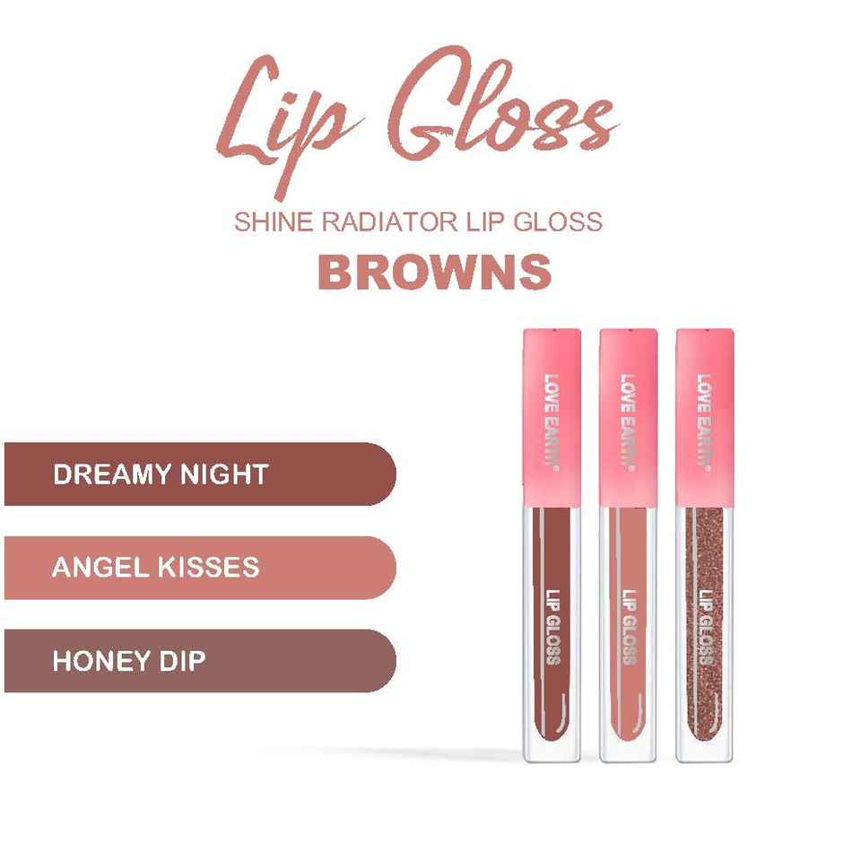 Love Earth Liquid Lip Gloss | Browns Mini Combo | Lightweight Non Sticky
