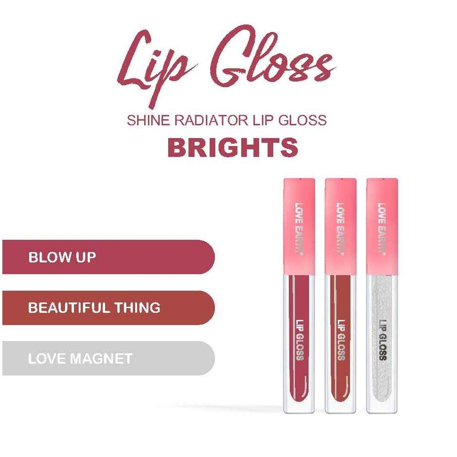 Love Earth Liquid Lip Gloss - Brights Mini Combo | Lightweight Non Sticky