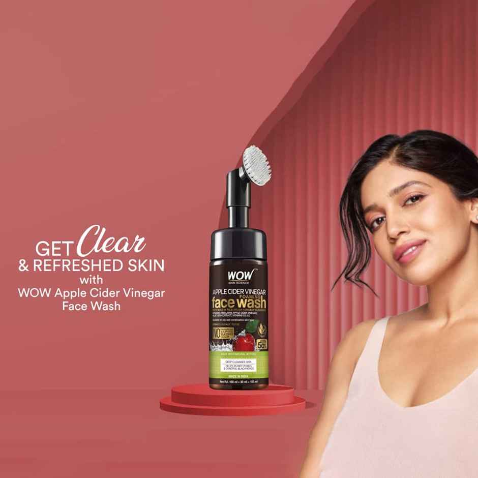 WOW Skin Science Apple Cider Vinegar Foaming Face Wash - No Parabens, Sulphate & Silicones