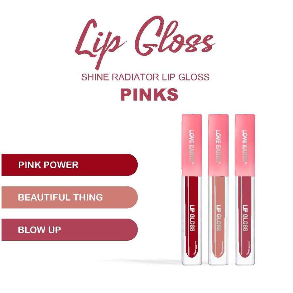 Love Earth Liquid Lip Gloss | Pinks Mini Combo | Lightweight Non Sticky