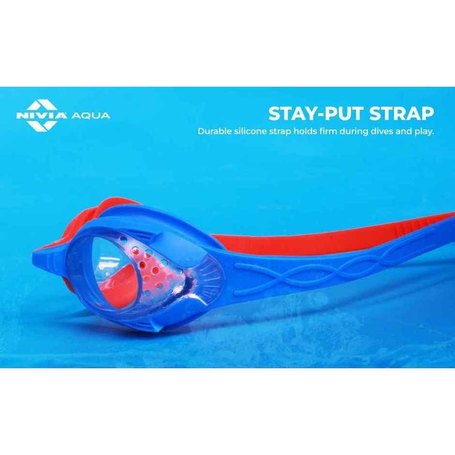 Nivia Kiddies Jr. 2.0 Swimming Goggles | Red and Blue | 4142Rb