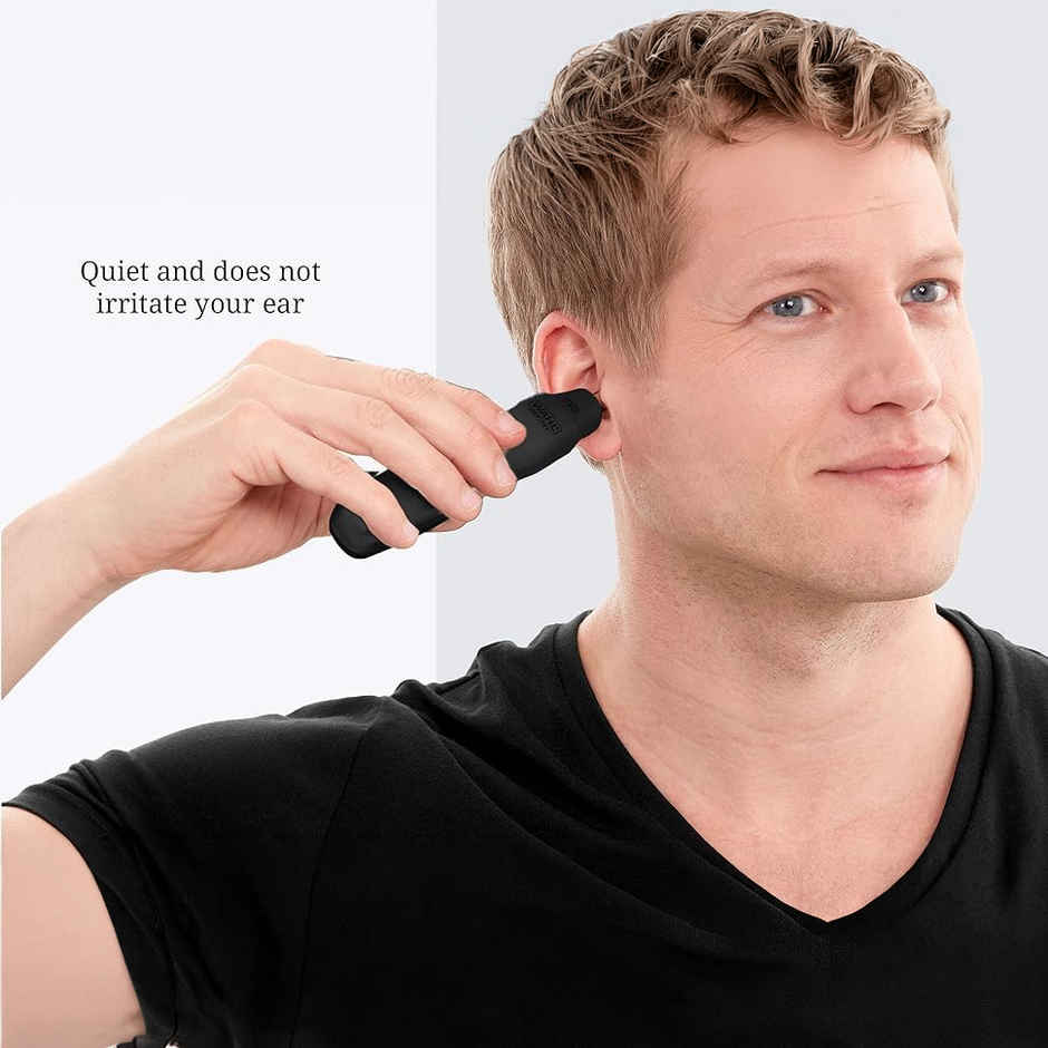 Ear, Nose & Brow Trimmer for Men | Stainless Steel Blade | Black, Silver