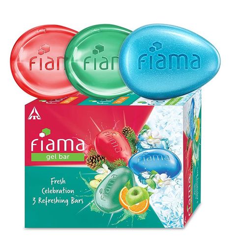 Fiama Gel Bathing Bar Fresh Celebration pack, with 3 Unique Gel Bars, for Moisturized Skin