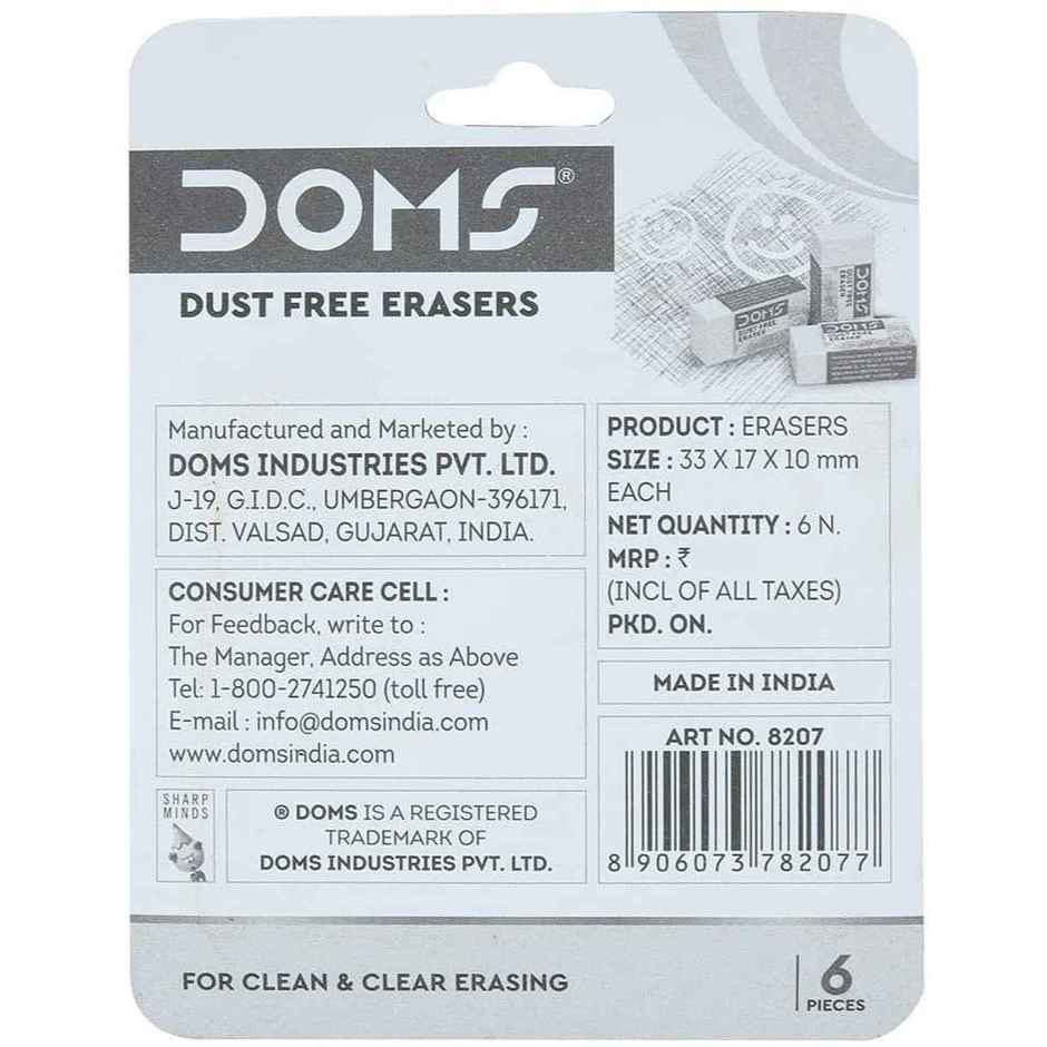 Doms Dust Free Eraser - Efficient and Clean Erasing