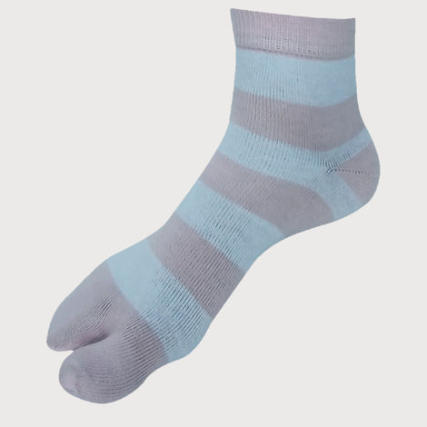 Allen Solly Women's Cotton Quarter Crew Color Block Pattern Socks - Skin, Sky Blue, Pink