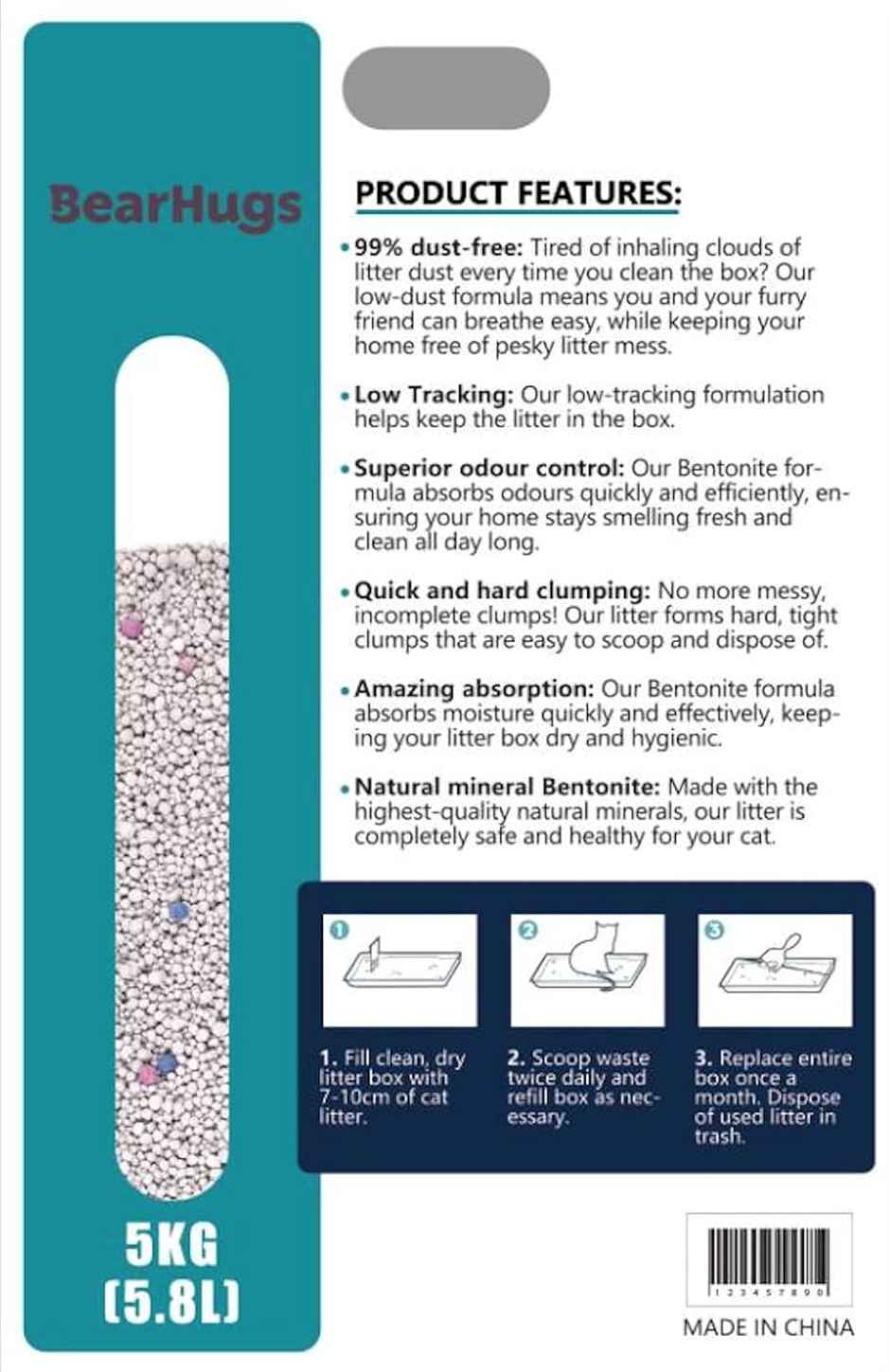 BearHugs Bentonite Cat Litter - Lavender Combo