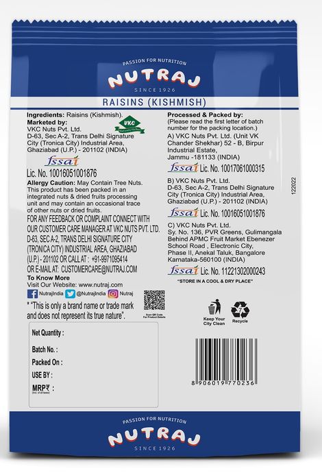 Nutraj Round Raisin | Kismish