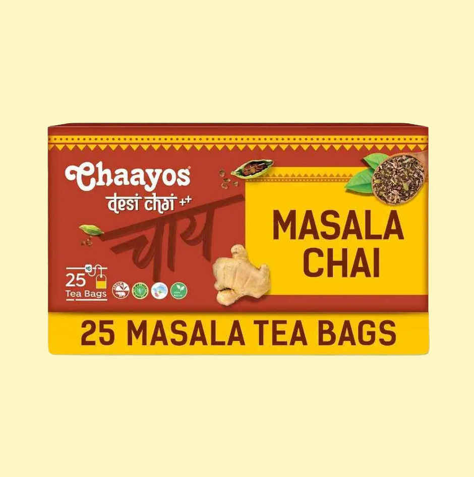 Chaayos Masala Chai Tea Bags-Assam Black Tea With Natural Spices