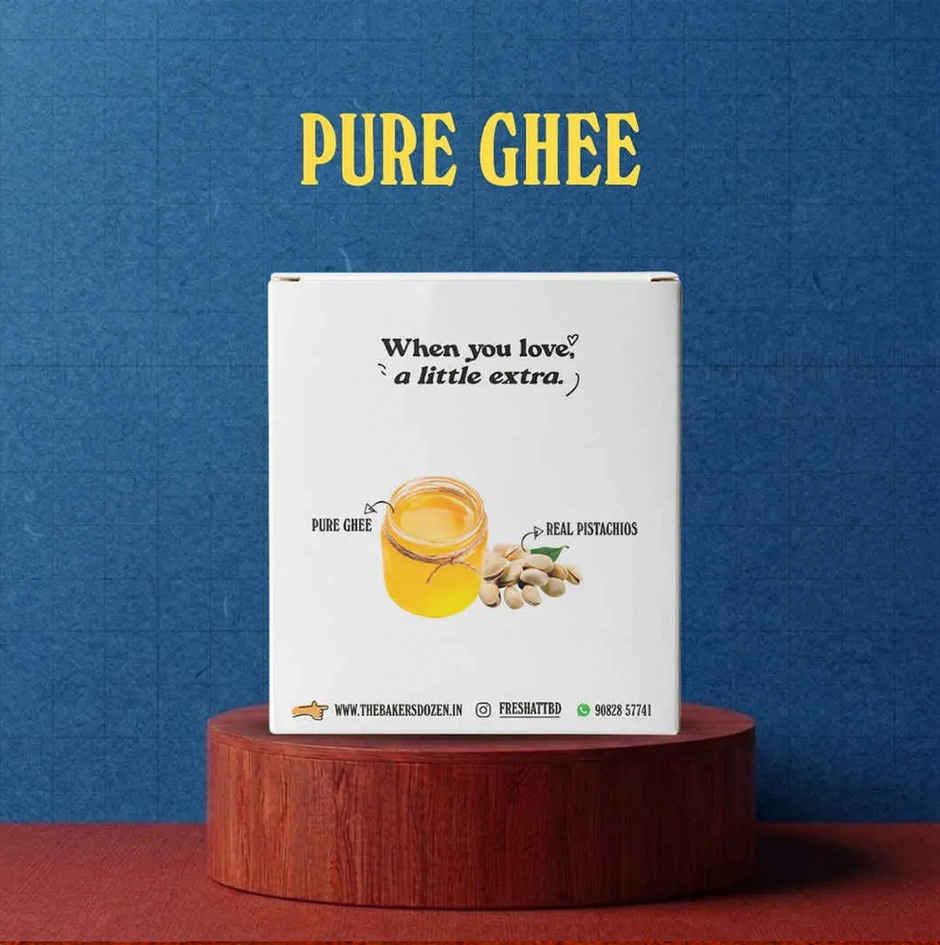 The Baker's Dozen Nankhatai Cookies | 24% Pure Ghee | Real Pistachios | Healthy Cookies | Biscuits