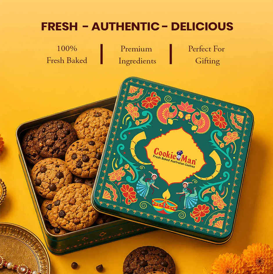 Cookie Man Raksha Bandhan Assorted Cookies Gift Tin 
