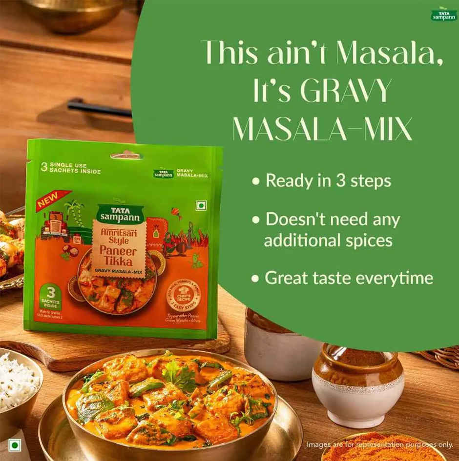 Tata Sampann Amritsari Style Paneer Tikka Gravy Masala Mix