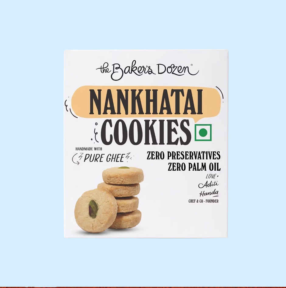 The Baker's Dozen Nankhatai Cookies | 24% Pure Ghee | Real Pistachios | Healthy Cookies | Biscuits