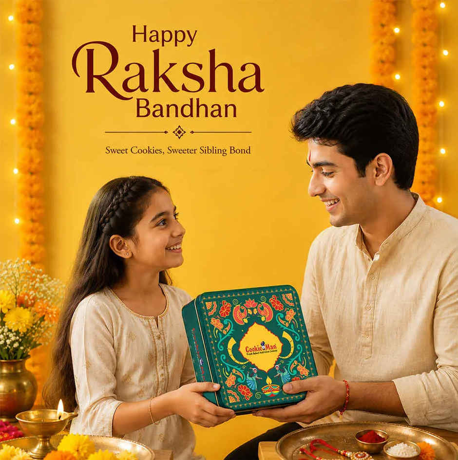 Cookie Man Raksha Bandhan Assorted Cookies Gift Tin 