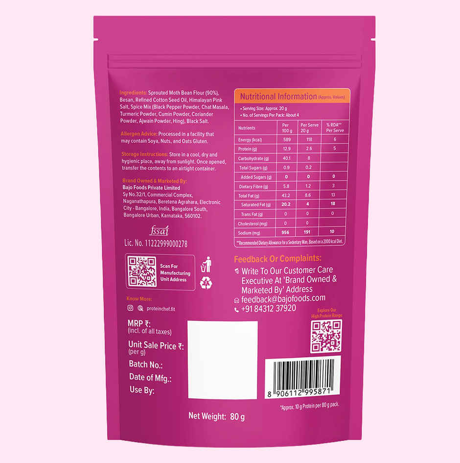 Protein Chef Sprouted Flour Bhujia | No Palm Oil