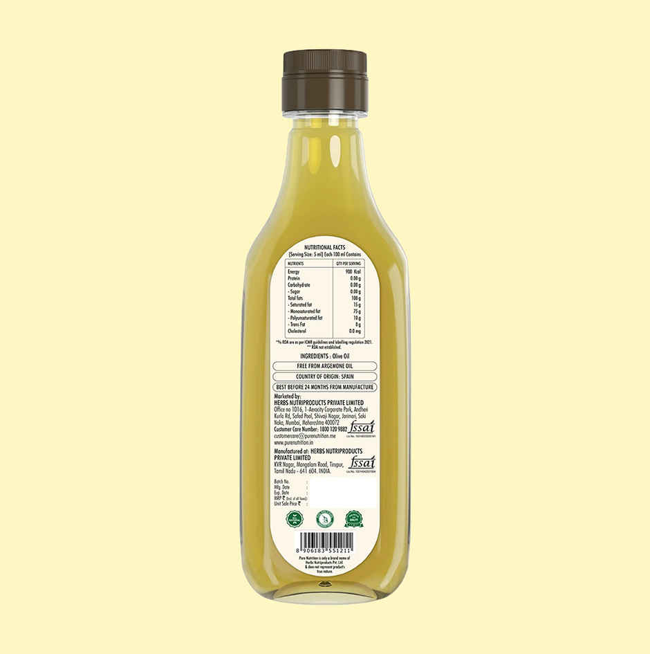 Pure Nutrition Olive Oil Extra Light | Refined | Frying | Baking & Daily Use