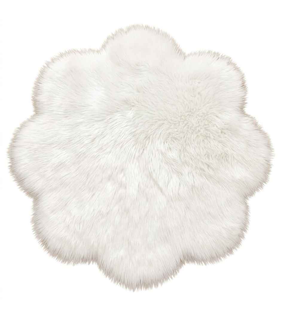 CasaCraft Pepperfry Carpet, 2.46 Feet White Polyester Shaggy Carpet Home Decor Kitchen Rug