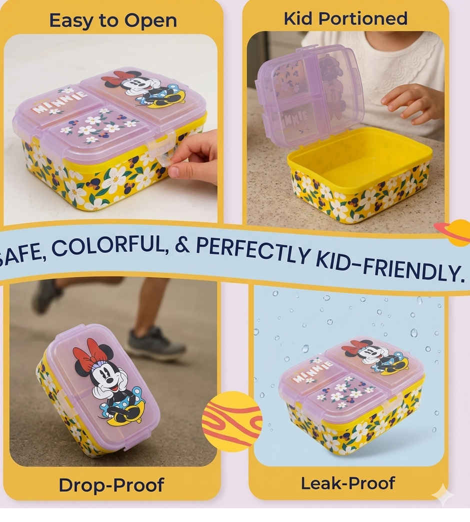Striders Multi Compartment Rectangular Sandwich Box Minnie Sunshine | XL