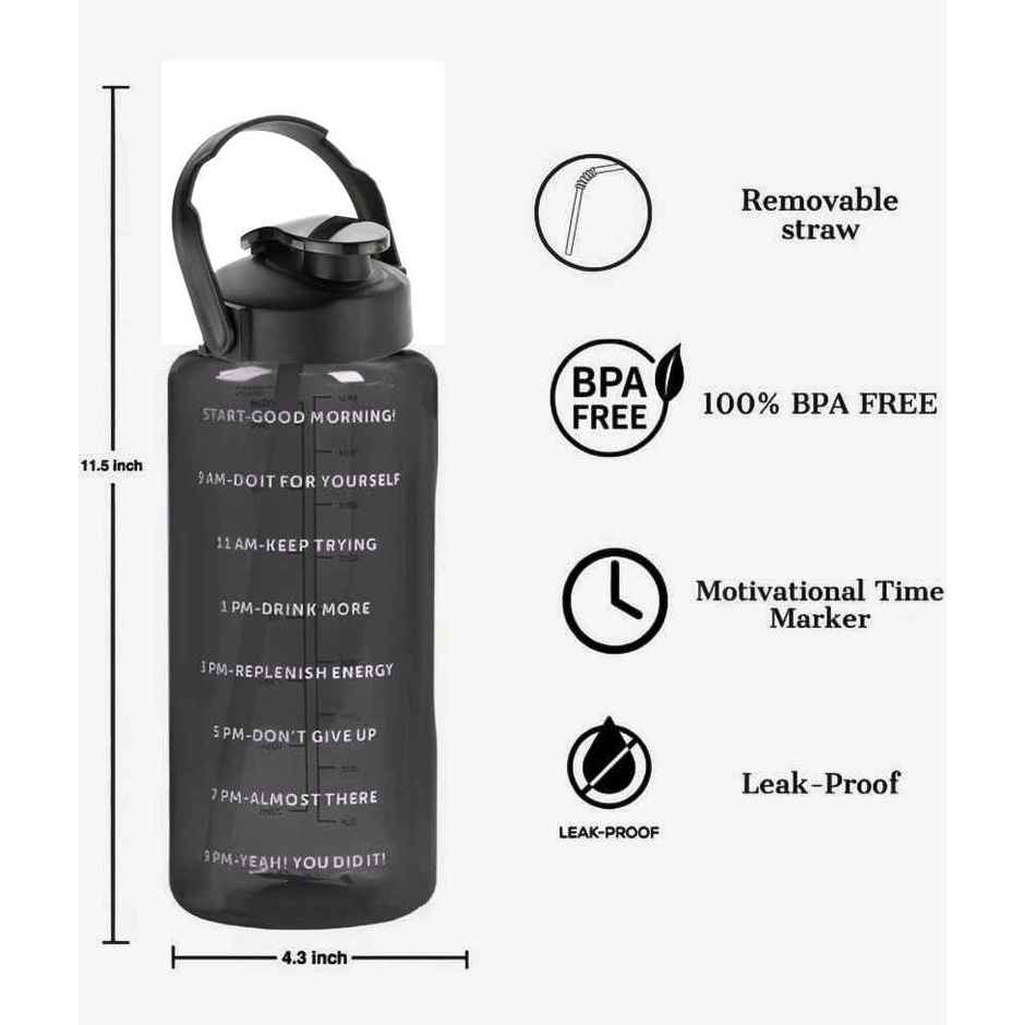 2Mech 2Ltr Sports Motivational Water Bottles with Time Marker
