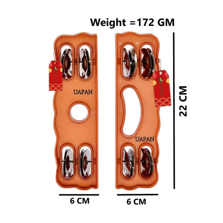 Uapan Plastic Taal Kanjira/Kartal Kirtan I Puja-Bhajans I Pair Of 1