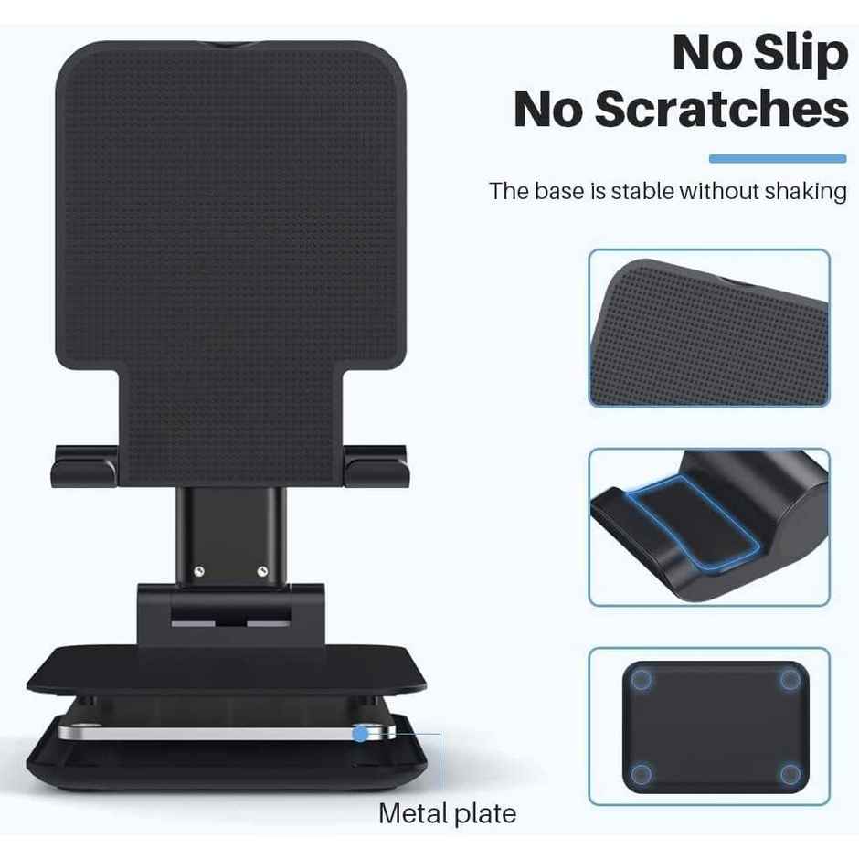 Sounce Foldable Portable Phone Holder Stand |Stable | for 4-8 Inch Smartphones | Black