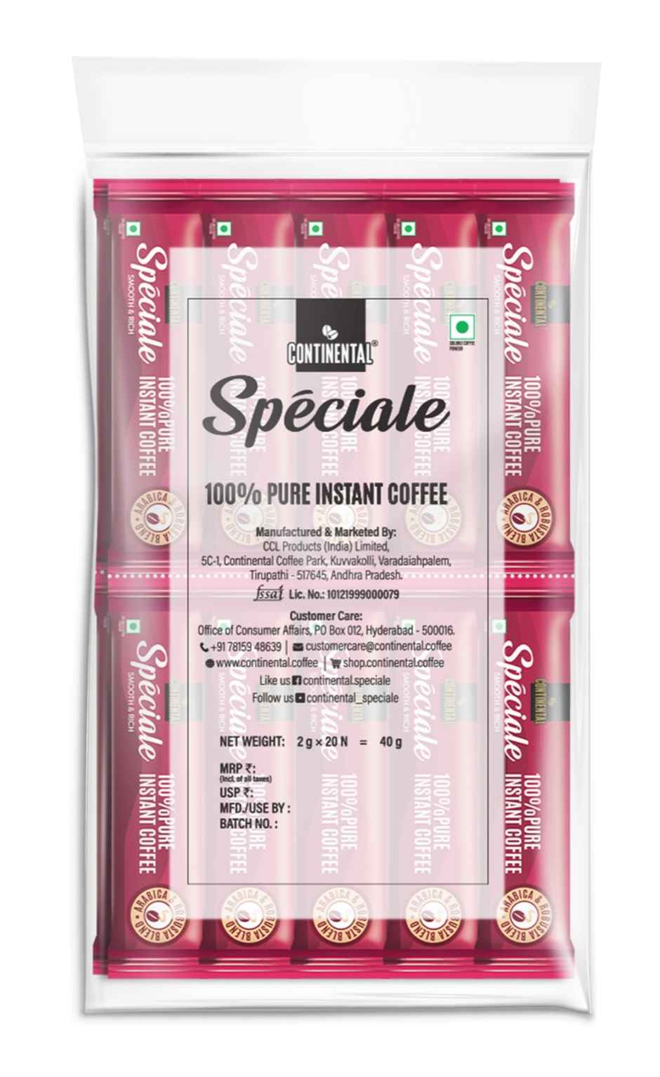 Continental Speciale Instant Coffee | Sachet