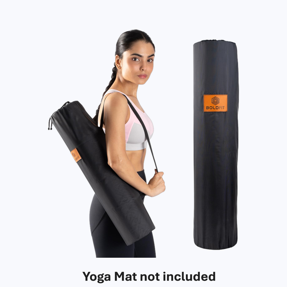 Boldfit Yoga Mat Cover - Black (Only Bag, Mat Not Included)