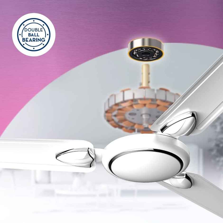 Crompton Surebreeze Hillbriz Deco Ceiling Fan, 1200mm/48 inch, Star Rated, White Bronze