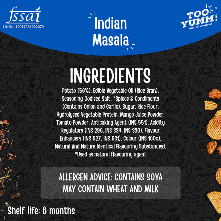 Too Yumm - Potato Chips Indian Masala(84gms) & Veeba Cheese And Jalapeno Dip(300gms) Combo