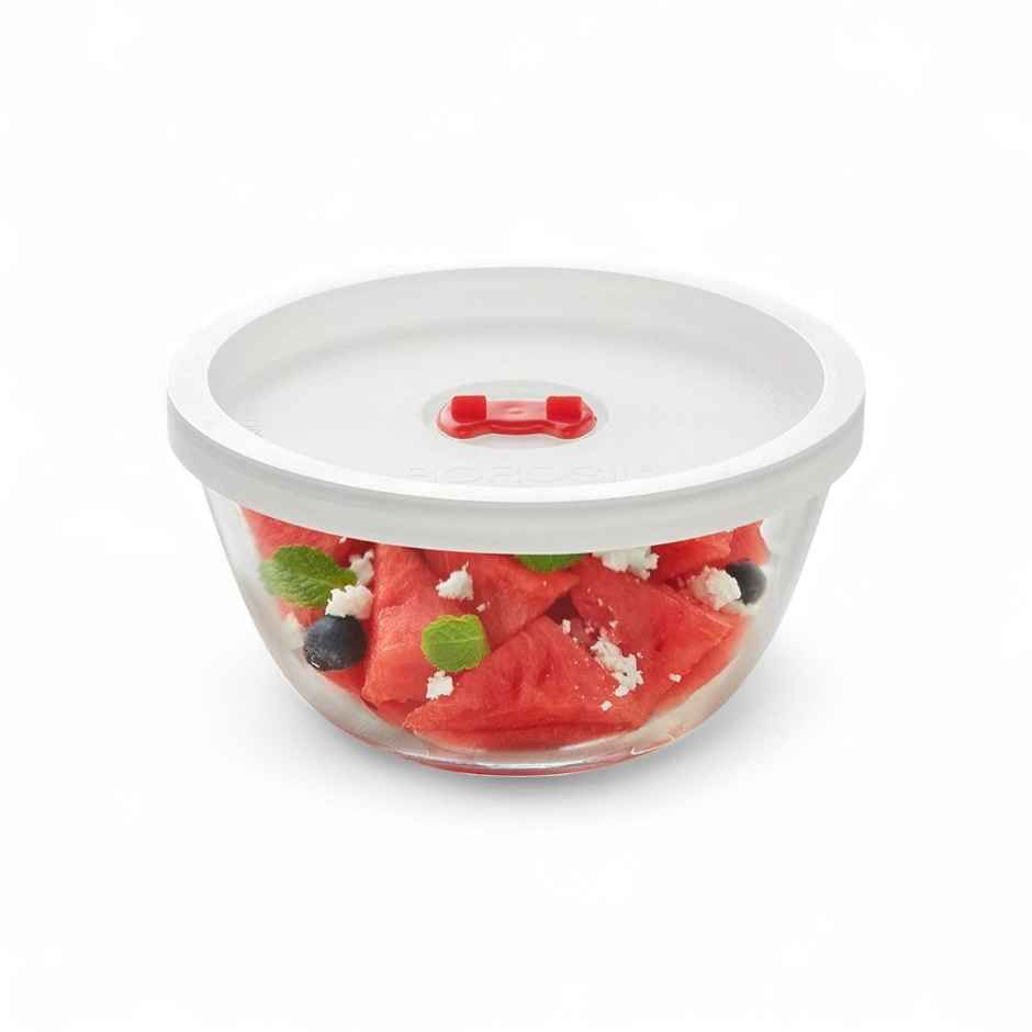 Borosil 900 ml Serving & Mixing Bowl with Lid, Borosilicate Glass Multipurpose Bowl