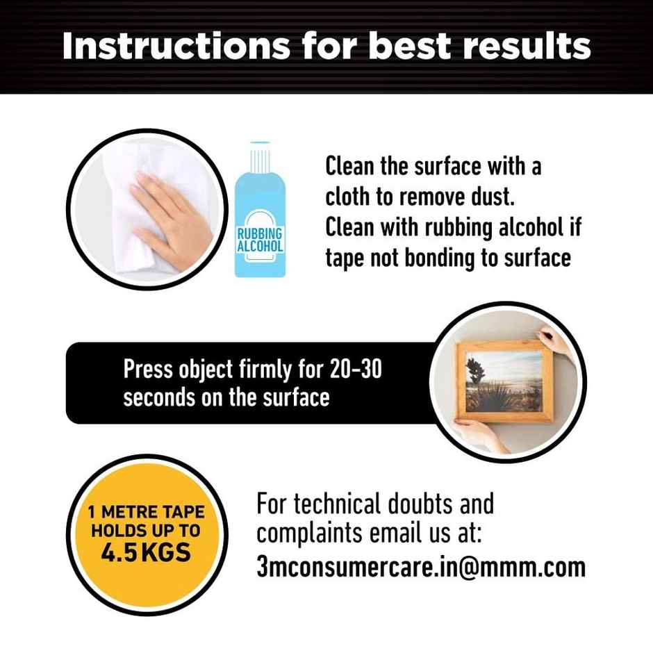 Scotch Double Sided Foam Tape for Mounting | 24 mm x 3 m 1 PIECE