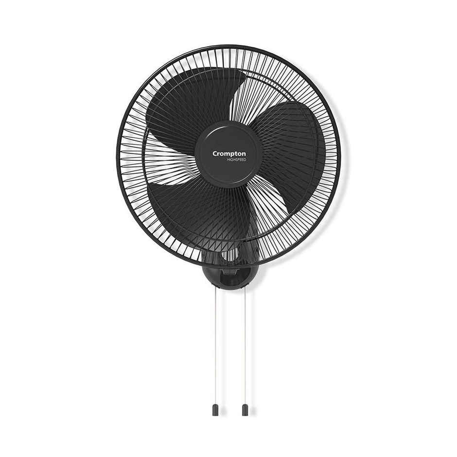 Crompton Torpedo Wall Fan, 400mm, High Speed, Black